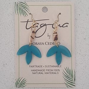 Tagua by Soraya Cedeno Tri-Leaf Drop Earrings